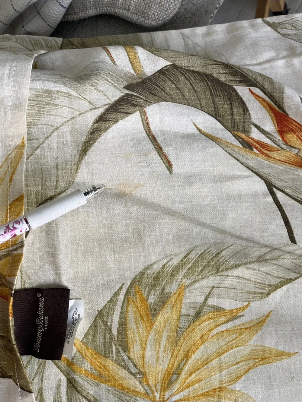 2 Tommy Bahama King Birds of Paradise pillow cases tropical green orange floral
